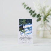 Beautiful Serenity Prayer Card Purple Blue Green Visitekaartje (Staand voorkant)