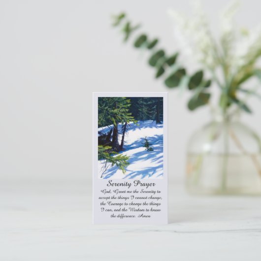 Beautiful Serenity Prayer Card Purple Blue Green Visitekaartje (Staand voorkant)