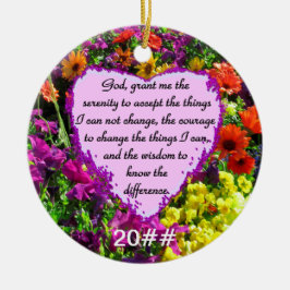 BEAUTIFUL SERENITY PRAYER PHOTO-ONTWERP KERAMISCH ORNAMENT
