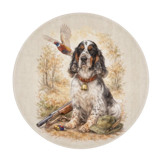 Beautiful Setter with Pheasants , Art Snijplank (Voorkant)