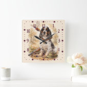 Beautiful Setter with Pheasants , Art Vierkante Klok (Huis)