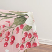 Beautiful Shabby Chic Pink Christmas Floral Berry Tafelkleed (Voorbeeld)