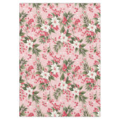 Beautiful Shabby Chic Pink Christmas Floral Berry Tafelkleed (Voorkant)