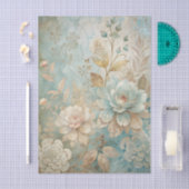 Beautiful Shades of Blue Floral Background Tissuepapier (Craft)