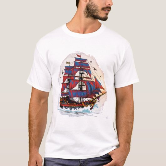 Beautiful ship DigitalArt T-shirt (Voorkant)