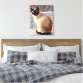 Beautiful Siamese Cat Blue Eyes Canvas Afdruk (Insitu (Slaapkamer))