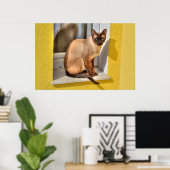 Beautiful Siamese Cat Poster (Thuiskantoor)