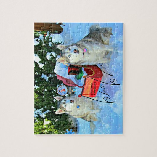 Beautiful Siberian Huskies in the snow Legpuzzel (Verticaal)