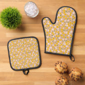 Beautiful Sicilian Lemon Kitchen Apron Ovenwant & Pannenlap Set (Top down)