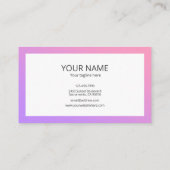 Beautiful Simple Pink Purple Gradient Square Frame Visitekaartje (Achterkant)