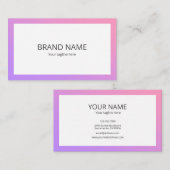 Beautiful Simple Pink Purple Gradient Square Frame Visitekaartje (Voorkant / Achterkant)