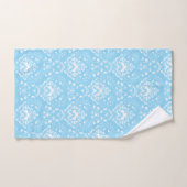 Beautiful sky blue and white floral pattern bad handdoek (Handdoek)