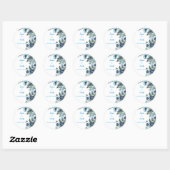 Beautiful Sky Blue Floral Wedding Stickers  (Vel)