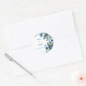 Beautiful Sky Blue Floral Wedding Stickers  (Envelop)