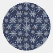 beautiful snow crystal pattern ronde sticker (Voorkant)