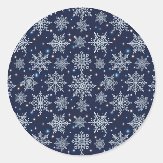beautiful snow crystal pattern ronde sticker (Voorkant)