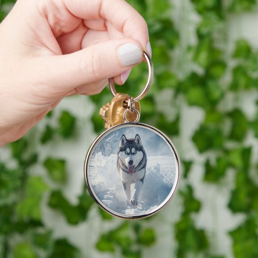 Beautiful Snow Wolf Sleutelhanger (Hand)