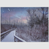 Beautiful Snowy Woods Rustic Winter Decoupage Tissuepapier (Voorkant)