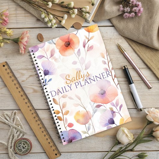 Beautiful Soft Watercolor Blooms Planner
