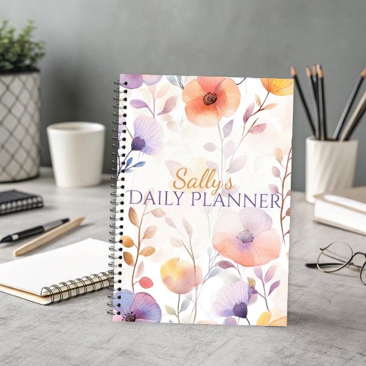 Beautiful Soft Watercolor Blooms Planner