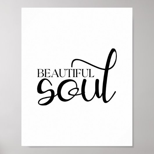 Beautiful Soul - Boho Minimalist Motivational  Poster (Voorkant)