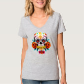 Beautiful Souls Sugar Skull Rose Banner Art T-shirt (Voorkant)