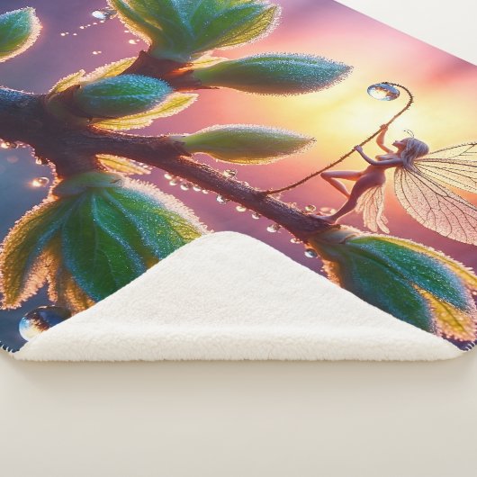 Beautiful spring nature with miniature pixie art sherpa deken (3/4)