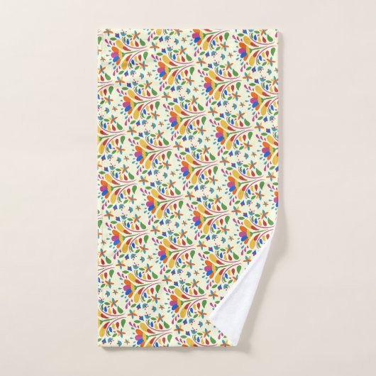 Beautiful Spring Otomi Flower Pattern cute summer Bad Handdoek (Handdoek)