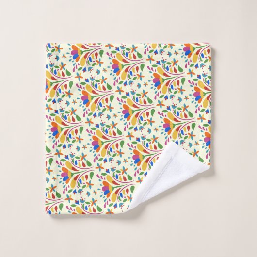 Beautiful Spring Otomi Flower Pattern cute summer Bad Handdoek (Wasdoekje)
