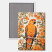 Beautiful Sun Conure William Morris Inspired Magneet (Voorkant / Achterkant)