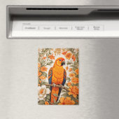 Beautiful Sun Conure William Morris Inspired Magneet (Insitu (Vaatwasser))