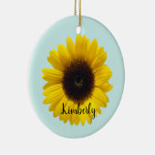 Beautiful Sunflower Personalize With Name Keramisch Ornament (Rechts)