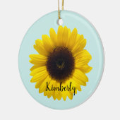 Beautiful Sunflower Personalize With Name Keramisch Ornament (Links)