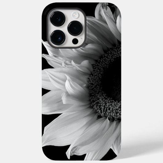 Beautiful Sunflower Portrait in Black and White Case-Mate iPhone Case (Achterkant)