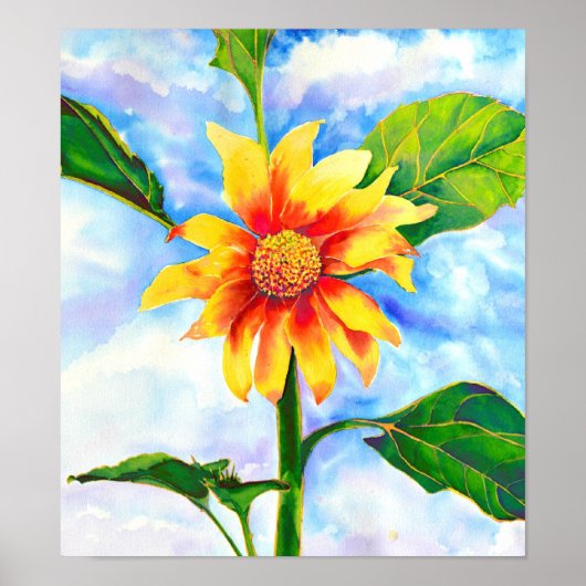 Beautiful Sunflower watercolor painting  Poster (Voorkant)