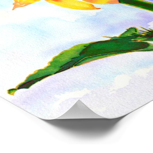 Beautiful Sunflower watercolor painting  Poster (Hoek)