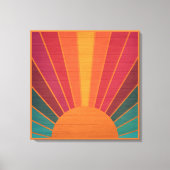 Beautiful Sunny Sun Rays Southwestern Folk Art Canvas Afdruk (Voorkant)
