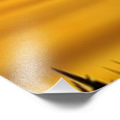 Beautiful sunset by the sea with a yellow sky foto afdruk (Hoek)