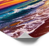 Beautiful Sunset Ocean Beach Walk Seascape Art Poster (Hoek)