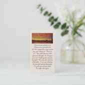 Beautiful Sunset on a Lake Memorial Prayer Card Visitekaartje (Staand voorkant)