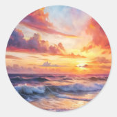 Beautiful Sunset Ronde Sticker (Voorkant)