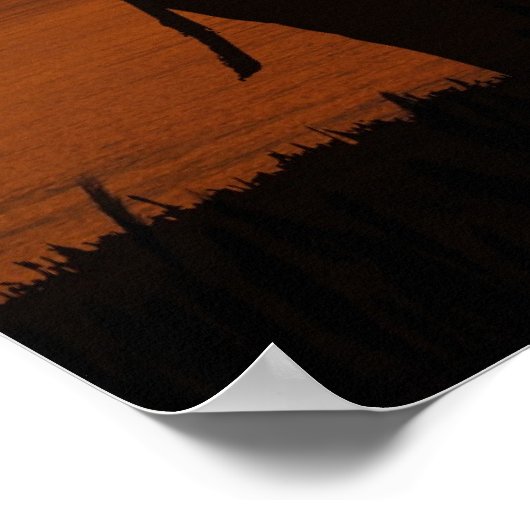 Beautiful Sunset with Silhouette of Elephant Poster (Hoek)