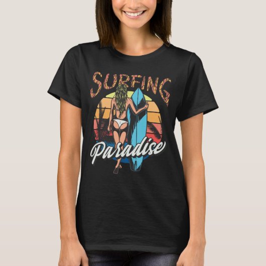 Beautiful Surfing Surfboard Retro Graphic T-shirt (Voorkant)