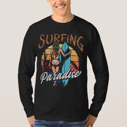 Beautiful Surfing Surfboard Retro Graphic T-shirt (Voorkant)