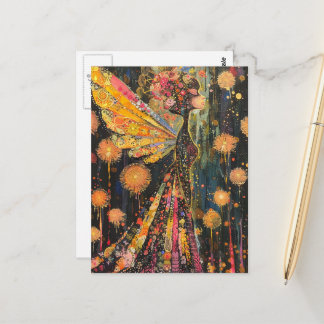 Beautiful Surreal Colorful Dandelion Fairy Briefkaart