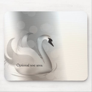 Beautiful Swan Silver Elegant Custom Chic Muismat