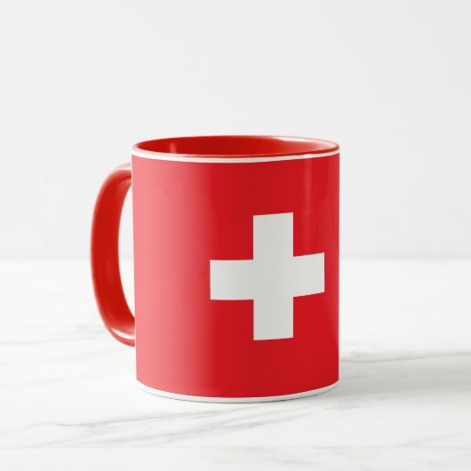 Beautiful Switzerland Flag Mug Mok (Voorkant links)