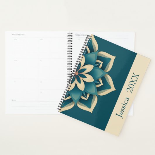 Beautiful Teal Spiritual Chic Mandala Modern Planner (Display)