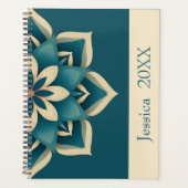 Beautiful Teal Spiritual Chic Mandala Modern Planner (Voorkant)