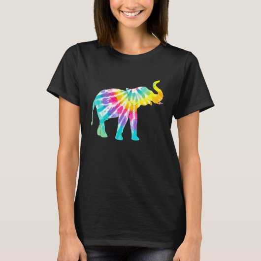 Beautiful Tie Dye Elephant T-shirt (Voorkant)
